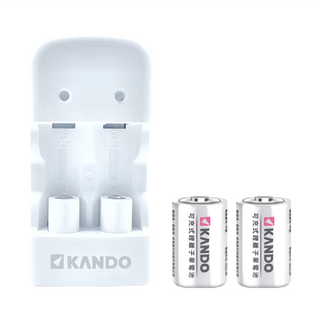 KANDO 感動 智能雙槽充電組, 適用CR2/CR123A, 內附CR2電池x2, USB線x1, 1個