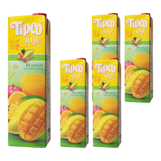 Tipco 芒果綜合果汁, 100%天然果汁, 無防腐劑, 無人造香料, 不添加糖, 無著色劑, 1L, 5瓶