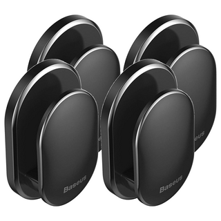Baseus 倍思 小貝殼黏貼掛勾, 黑色, 4個
