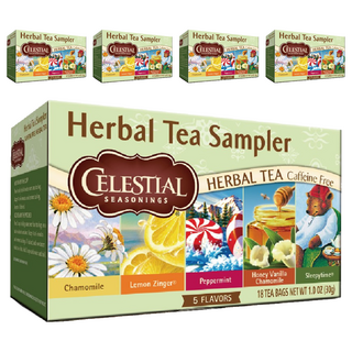 CELESTIAL SEASONINGS 詩尚草本 草本綜合茶 無咖啡因, 洋甘菊 4包 + 薄荷茶 4包 + 檸檬活力茶 3包 + 蜂蜜香草洋甘菊茶 3包 + 睡前茶 4包, 5盒