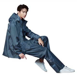 MORR Slimple 輕裝雨褲, 單邊拉鍊後口袋設計, 側邊安全反光條, 右褲管反光Logo, 防水係數高達22000mm, 普魯士藍, M