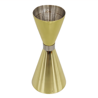 Jigger 金環刻度盎司杯 量酒器, 30/60ml, 金色 銀環, 1個