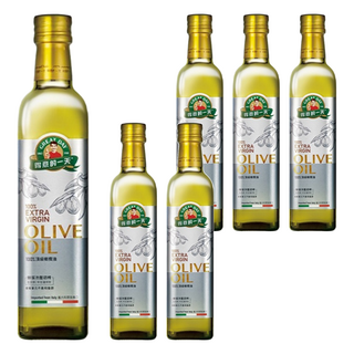 得意的一天 100%頂級初榨橄欖油, 78%單元不飽和脂肪酸, 適合煎炒煮炸, 500ml, 6瓶