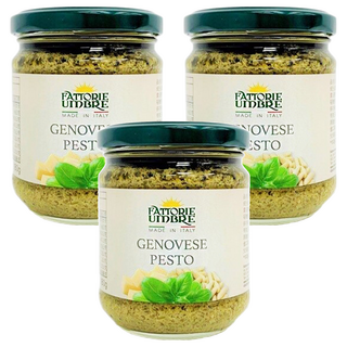 FATTORIE UMBRE 義大利羅勒青醬, 嚴選義大利新鮮羅勒製成, 高品質生產, 健康食用好安心, 180g, 3罐