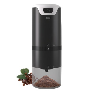 無線可調節電動咖啡磨豆機, 黑色, 無線便攜，粗細可調，陶瓷磨芯, 1台, 25g