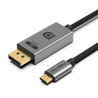 POLYWELL 寶利威爾 Type-C To DP 1.2 4K60Hz 影音傳輸線 鋁合金編織 3m, PW15-W45-A367, 1條