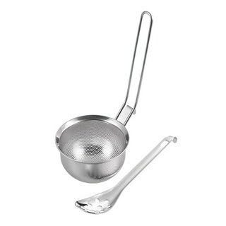 yoshikawa 吉川 不銹鋼味噌過濾器 2014065 附專用撈勺 輕鬆過濾雜質 提升湯品口感, 1入