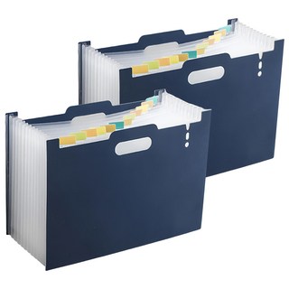 小麥購物 站立式風琴夾 方形 E105 298g, 海軍藍, 2個