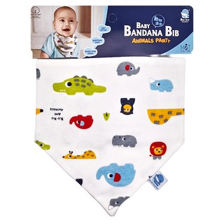 KU.KU Duckbill 酷咕鴨 三角圍兜 100%純棉 雙面設計 兩段式鈕扣設計, 藍色, 1入, 1個