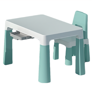 韓系兒童書桌椅 一桌一椅 兒童家具 學習桌 遊戲桌 環保PP材質, 1組, 綠色
