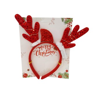 LED 發光亮片布鹿角 - 紅色, 1個