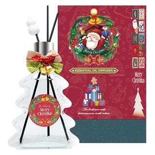 QIDINA 聖誕樹造型硅藻土擴香瓶, 精油香薰, 絲絨玫瑰, 200ml, 1件