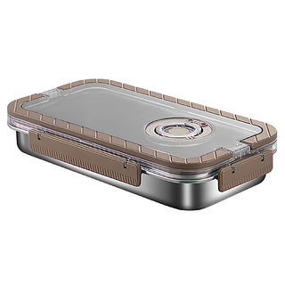 上手家居 不鏽鋼盒密封盒/冷凍保鮮盒/密封保鮮盒/不鏽鋼餐盒/大保鮮盒 3.6L, 1個, 1入