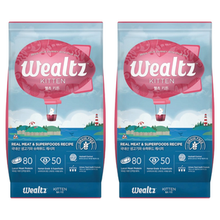 Wealtz 維爾滋 幼貓食譜 天然無穀寵物糧, 高肉類蛋白&GI食材, 採人用食材等級&超級食物, 豐富益生菌與膳食纖維, 泌尿道保健配方, 1.2kg, 2袋