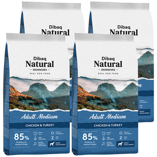 Dibaq Natural moments 中型成犬 自然嗑犬糧, 口腔保健配方, 300g, 4袋