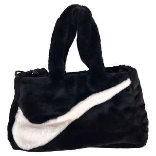 NIKE 耐吉 W NSW FX FUR TOTE HO23 毛毛包, 黑色