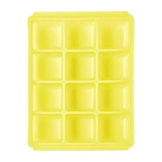 tgm 馬卡龍 白金矽膠副食品冷凍儲存分裝盒 可按使用量調節 保鮮保存使用 適用於微波爐、洗碗機、冰箱, 黃色, 1個, 25g