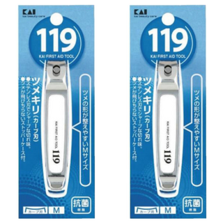KAI 貝印 放大鏡指甲刀 KE-0351 11.2 x 4.5 x 3.8cm 62g, 白色, 2支