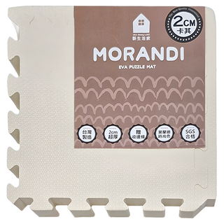 新生活家 防護巧拼地墊 16片, 莫蘭迪卡其, 1組, 32 x 32 x 2cm