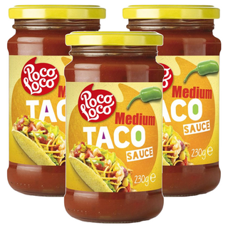 Poco Loco 中辣塔可醬, 230g, 搭配美味墨西哥捲餅或沾食玉米餅, 3罐