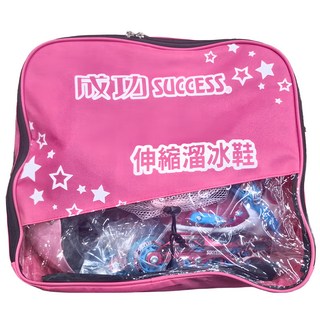 SUCCESS 成功 平花溜冰鞋套装, 粉红色, 轮子68mm/70mm, 含头盔及护具, S, 紅色, 1組
