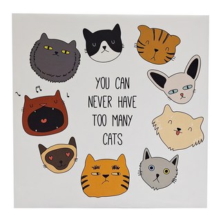 24mama 掛畫 單聯式 無框畫 貓愛好者, You Can Never Have Too Many Cats, 50 x 50cm