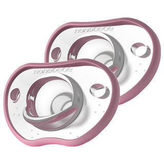 nanobébé Flexy 安撫奶嘴 舒適貼合臉部 超柔軟輕量 0-3個月, 0歲以上, 櫻花粉, 2個