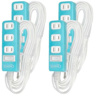Tyson 太順電業 QPOWER 太超值 2孔1開4插延長線插座 TS-214B, 6.3m, 碧藍色, 4條