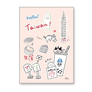 Sunny 三瑩文具 簡單小日常插畫明信片 Hello Taiwan 7張, SGC-327F, 1組