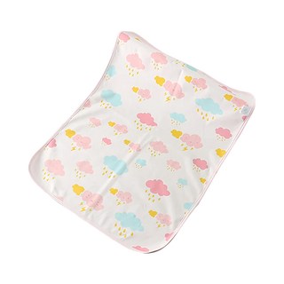 竹纖維三層嬰兒防水隔尿墊, 60 x 90cm, 繽紛雲朵 白色, 1個