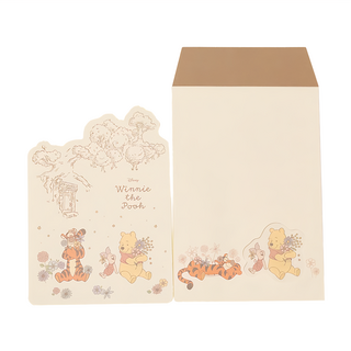 sun-star 維尼家族 維尼百畝森林系列信封信紙組, 米色 + 棕色, 1組