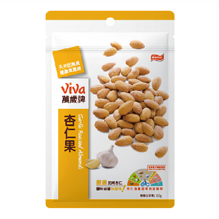 ViVa 萬歲牌 鹽味蒜香杏仁果, 嚴選加州杏仁, 無添加防腐劑, 100g, 1包