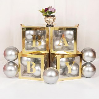 氣球快易送 氣球盒子 30x30x30公分 平鋪出貨 需自行組裝 5吋氣球8顆/10吋氣球4顆, 玫瑰金, 1盒