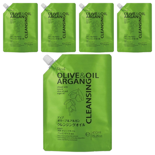 DOVE 橄欖摩洛哥堅果卸妝油補充包，含橄欖油和摩洛哥堅果油雙重保濕成分, 450ml, 5包