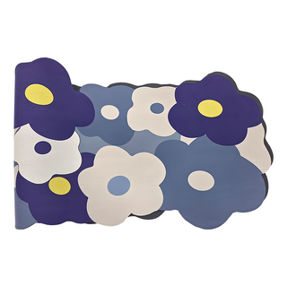軟式珪藻土長踏墊, 120 x 40cm, 小花藍, 1個