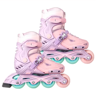 SUCCESS 成功 教學初階 兒童伸縮直排輪 S0490 型號, M(20~22cm), 粉紅色, 1雙