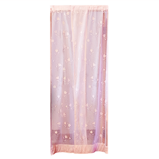 透氣紗防蚊門簾 粉色小花, 210 x 116cm