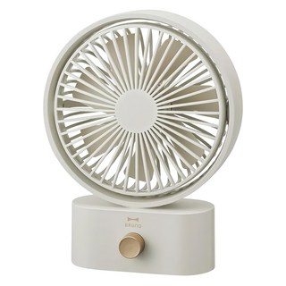 BRUNO USB充電桌上型風扇 左右90度自動擺動 10檔風量切換, BDE061-GRG, 象牙白
