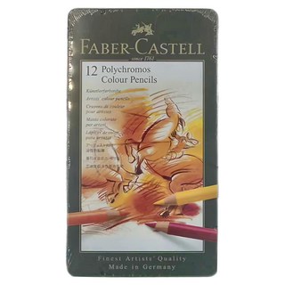 FABER-CASTELL 輝柏 藝術家級油性色鉛筆, 12色, 1盒