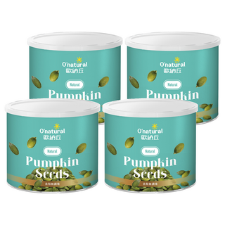 O'natural 歐納丘 純天然南瓜子 低溫烘焙 無添加 口感酥脆涮口 營養豐富 純素, 200g, 4罐