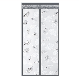 防蚊門簾 灰色樹葉 空調款 聚脂纖維 磁鐵, 210 x 90cm