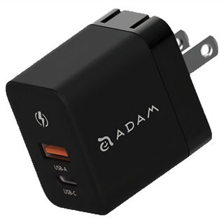 ADAM elements 亞果元素 GaN 35W雙孔迷你快速電源供應器 USB-C/USB-A, 黑色, 1個