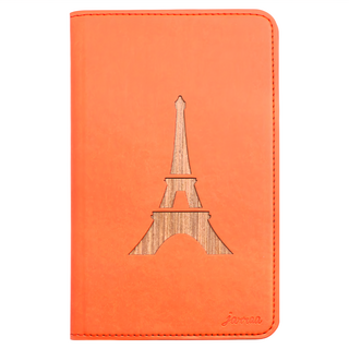 ergomi 皮雕風旅行護照長夾 PU皮革 木紋片