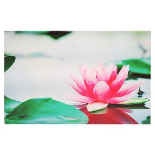 24mama 掛畫 單聯式 水 倒影 無框畫 時鐘掛畫 美麗睡蓮, 60 x 40cm