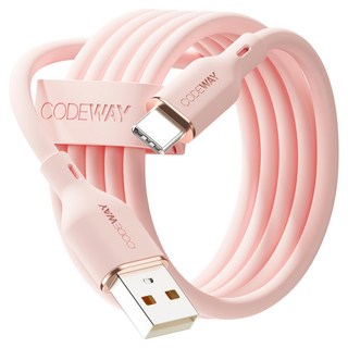 CODEWAY PALLET 系列 USB-A-USB-C 快充充電線, 粉色, 1條, 2m