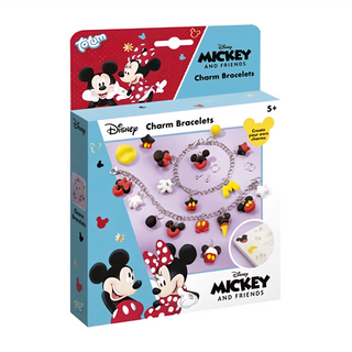totum 迪士尼 米奇與朋友們 手作造型手環, 含模具, 4色黏土, 金屬圈, 鏈條, 米奇米妮, 1組
