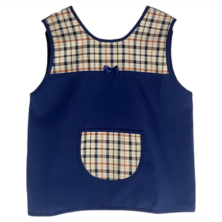 日系小蝴蝶結 輕便圍兜 格紋 口袋, 網格款, 1件, 1件