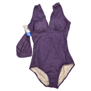 Summer love 夏之戀 大女連身三角泳衣套裝, 附泳帽 台灣製, 2L