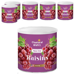 O'natural 歐納丘 美國加州天然葡萄乾, 360g, 6罐