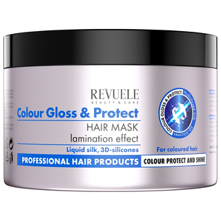 REVUELE 護色亮澤護髮膜，覆膜效果，液態蠶絲，3D矽膠，適用於染髮, 500ml, 1罐
